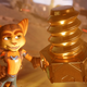 Ratchet holds a fancy golden screw.